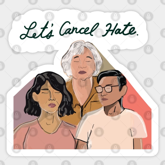 Let's cancel hate Sticker by Britt Does Design